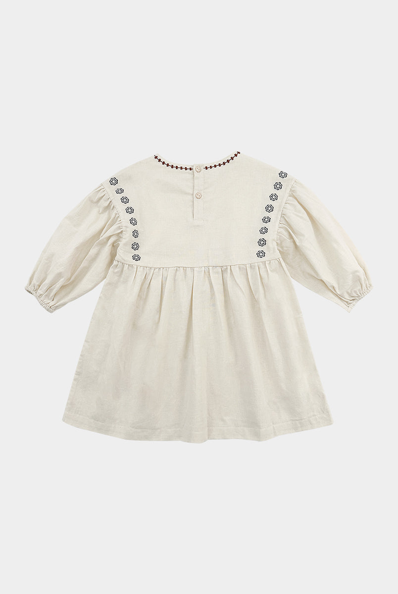 Myrtle Embroidery Dress, Almond – view 7