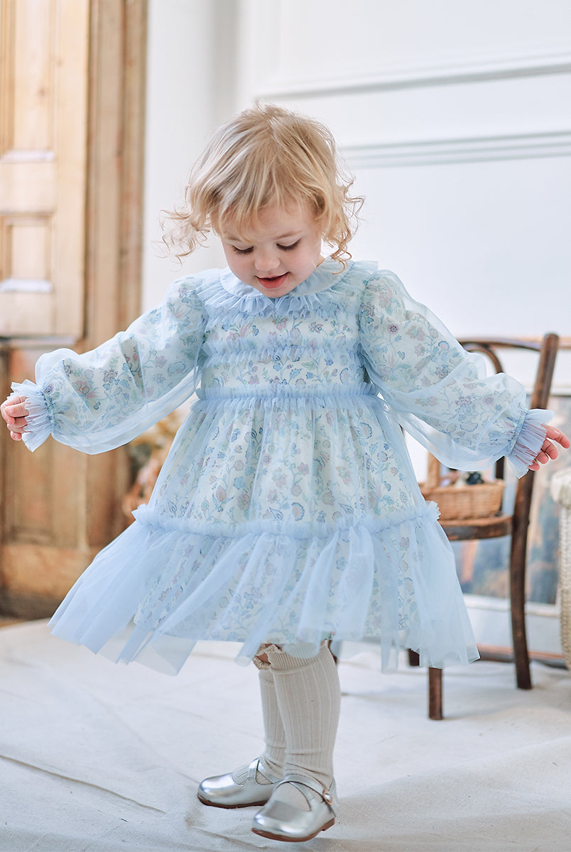 Skylar Tulle Dress, Primrose Vine Yard - Blue – view 6