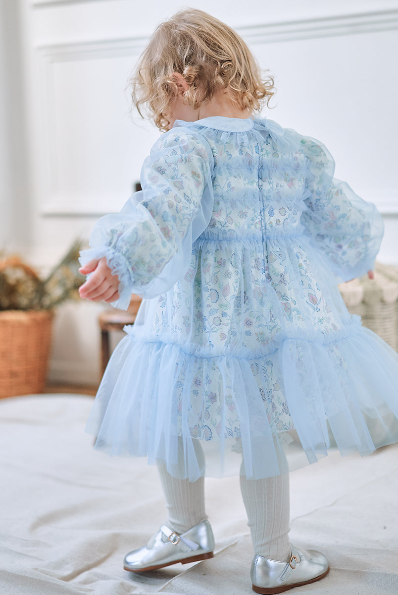 Skylar Tulle Dress, Primrose Vine Yard - Blue – view 7