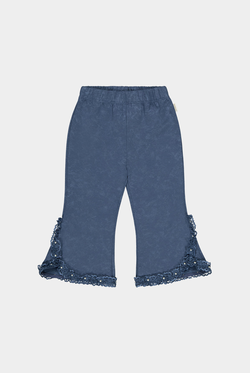Tretyakov Lace-Trim Leggings, Denim Blue – view 2