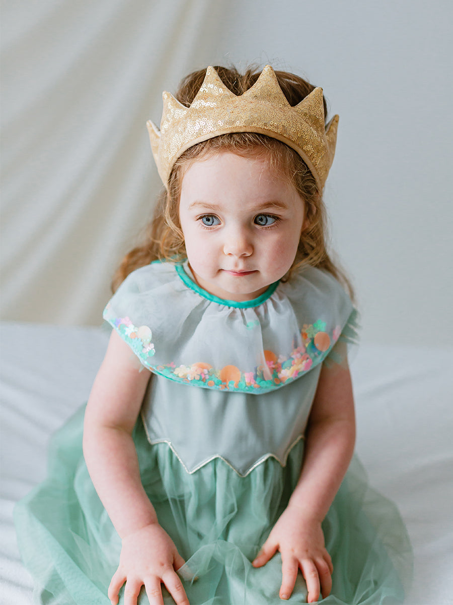 Mary Sequined Fabric Crown Sparkling