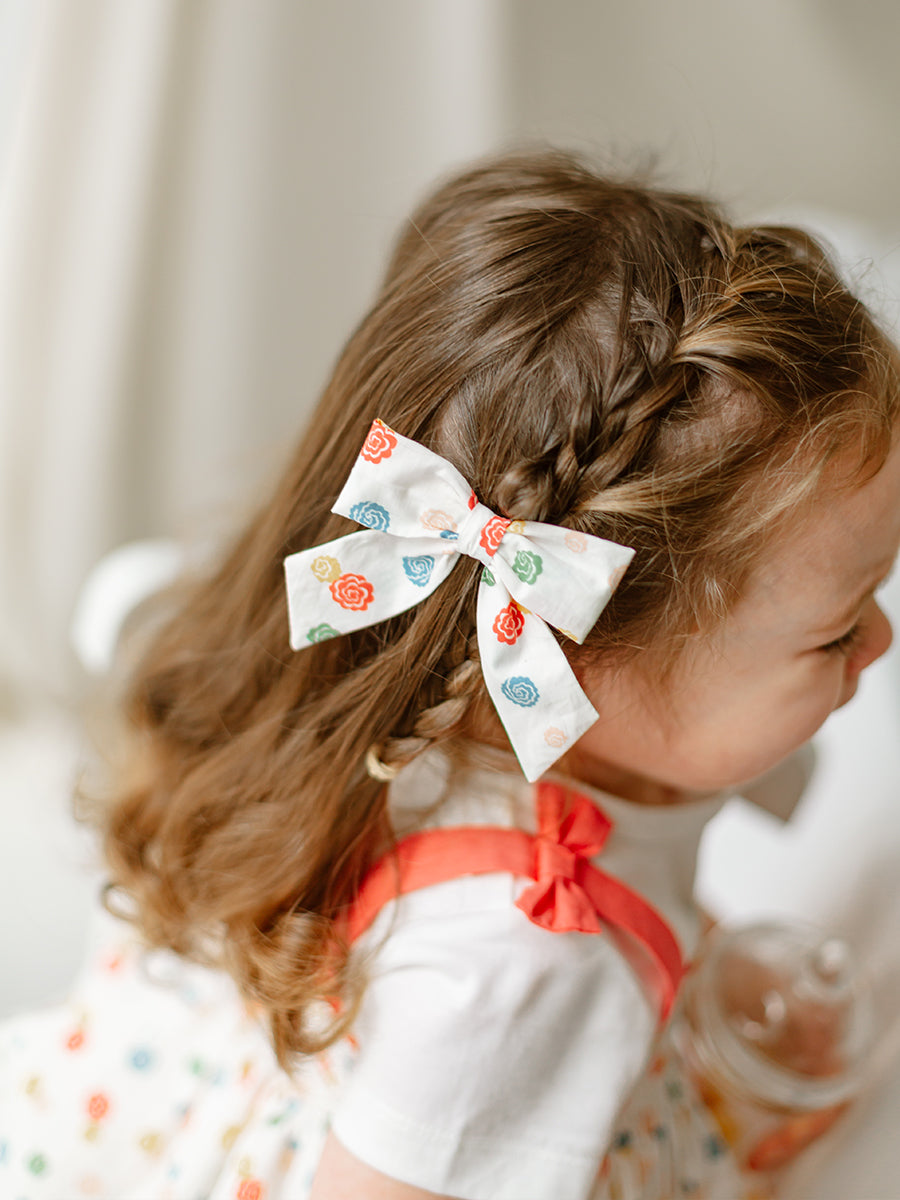 Perrie Hair Bow Clip Set 2 Colourful Blossom