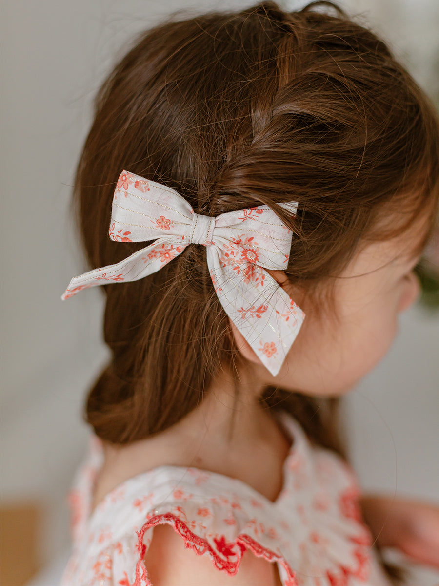 Perrie Hair Bow Clip Set 2 Twinkling Rosa
