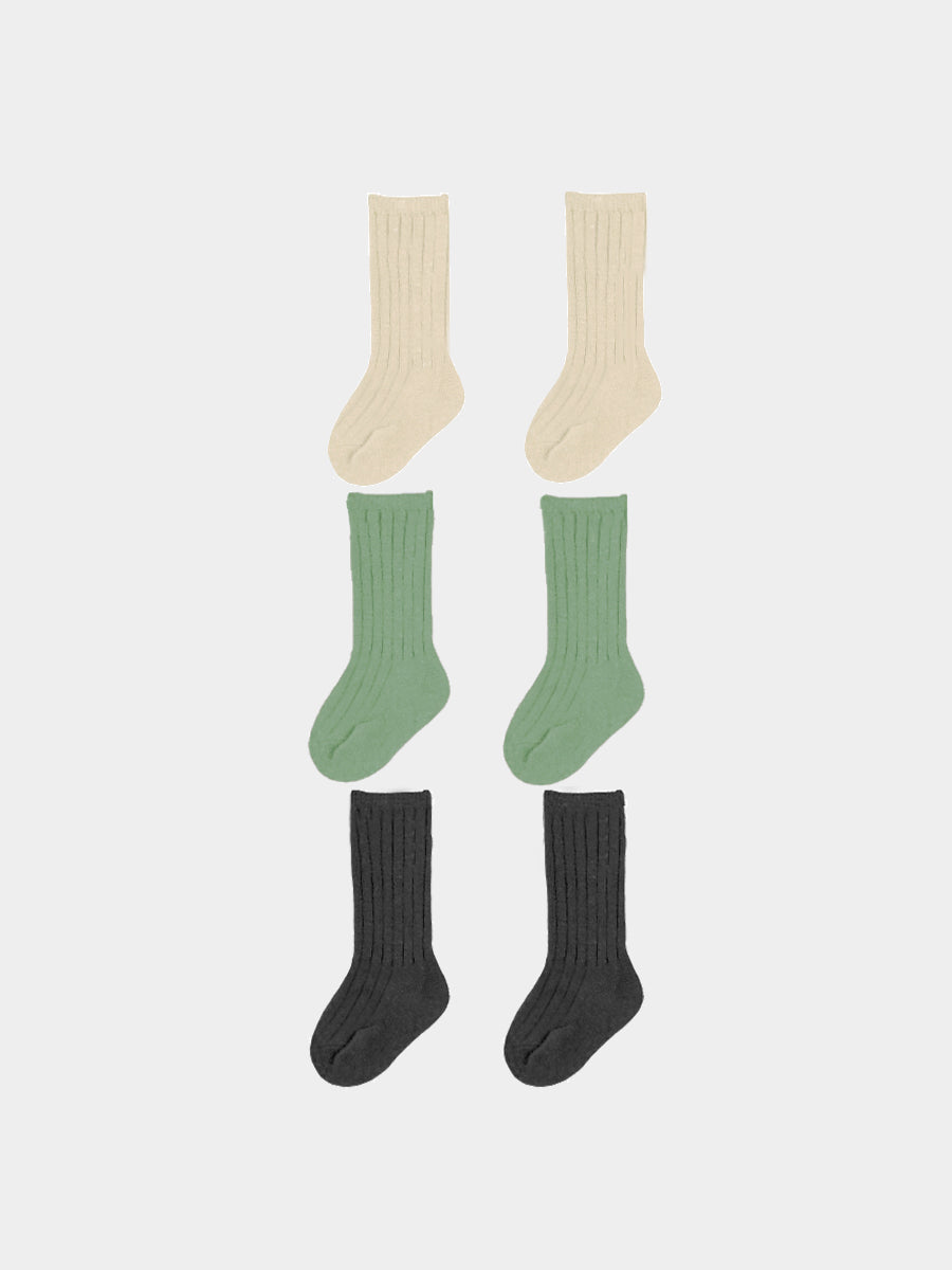 Gabrielle Ankle Socks Set 3 Creme Brulee Kiwi & Graphite
