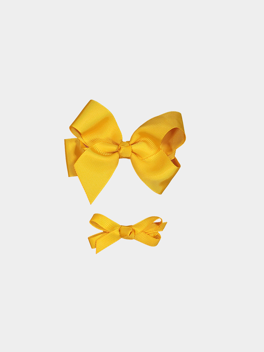 Ribbon Hair Bow Clip Set Mango
