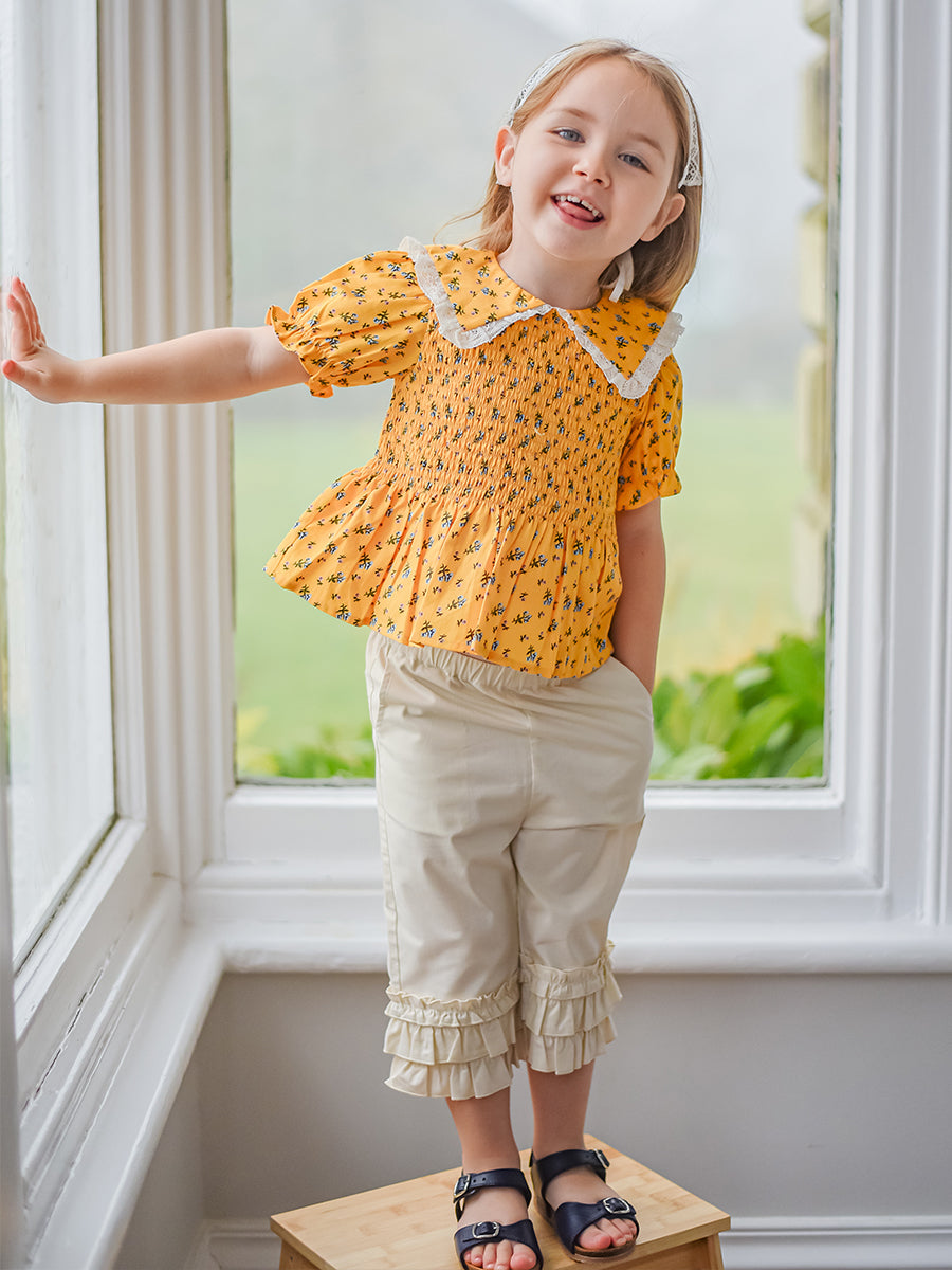Cecile Smocked Floral Blouse, Fields