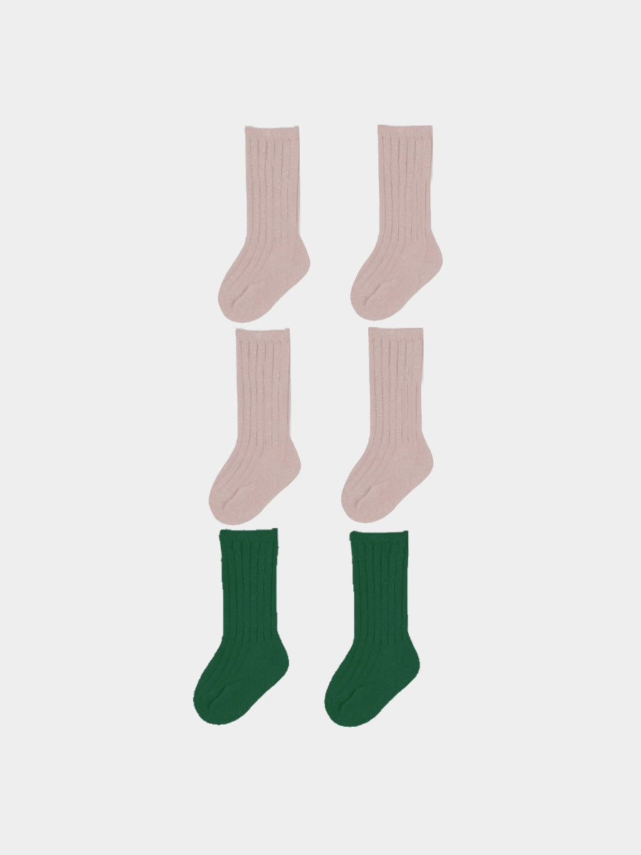 Gabrielle Ankle Socks Set 3 Emerald Green & Lilac