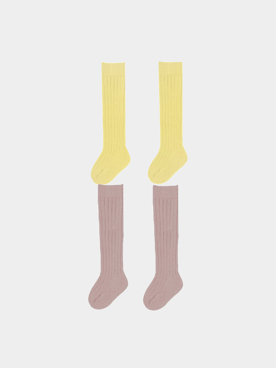 Etienne Knee High Socks Set 2 Butter & Lilac
