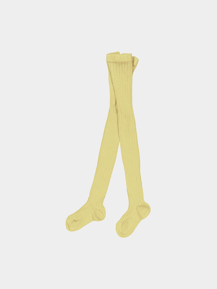 Ribbed Organic Cotton Tights Butter
