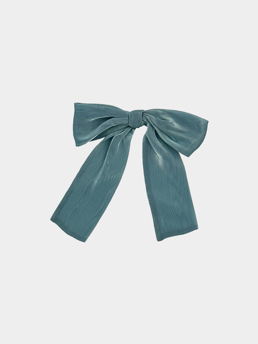 Iris Velvet Bow Clip Teal