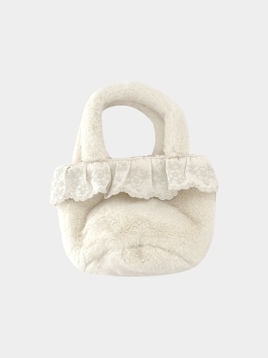Ivy Faux Fur Bag Almond