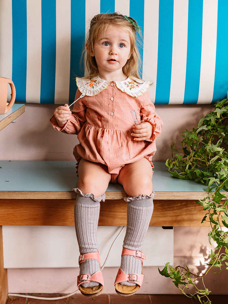 Prado Embroidery Romper Misty