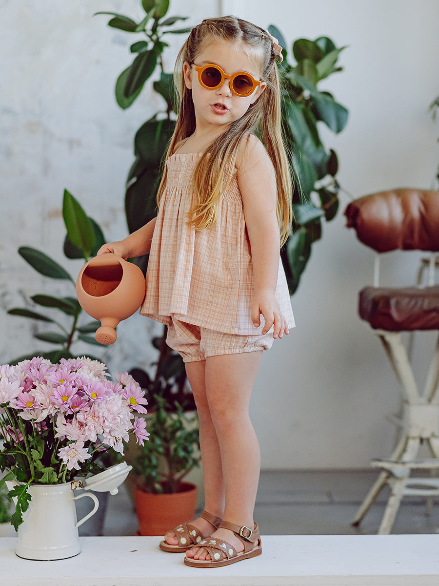 Vatican Top & Bloomers Set Blush Plaid