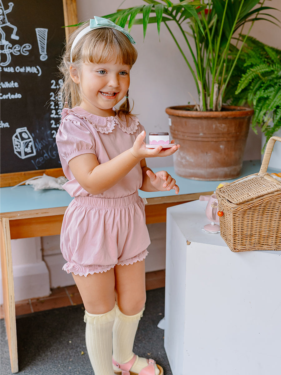 Canterbury Embroidered Cotton Jersey Blouse Azuki