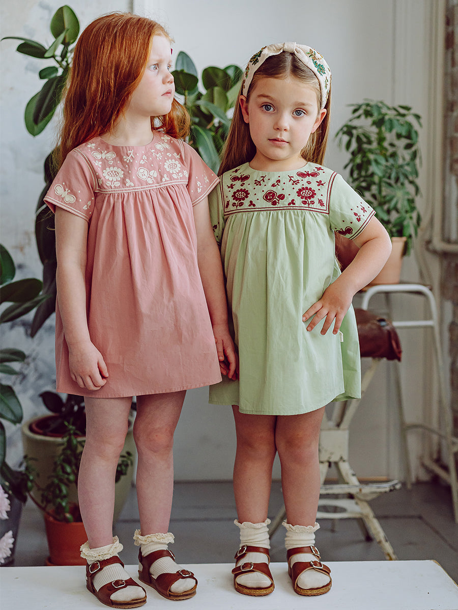 Minneapolis Embroydery Dress, Apple Green