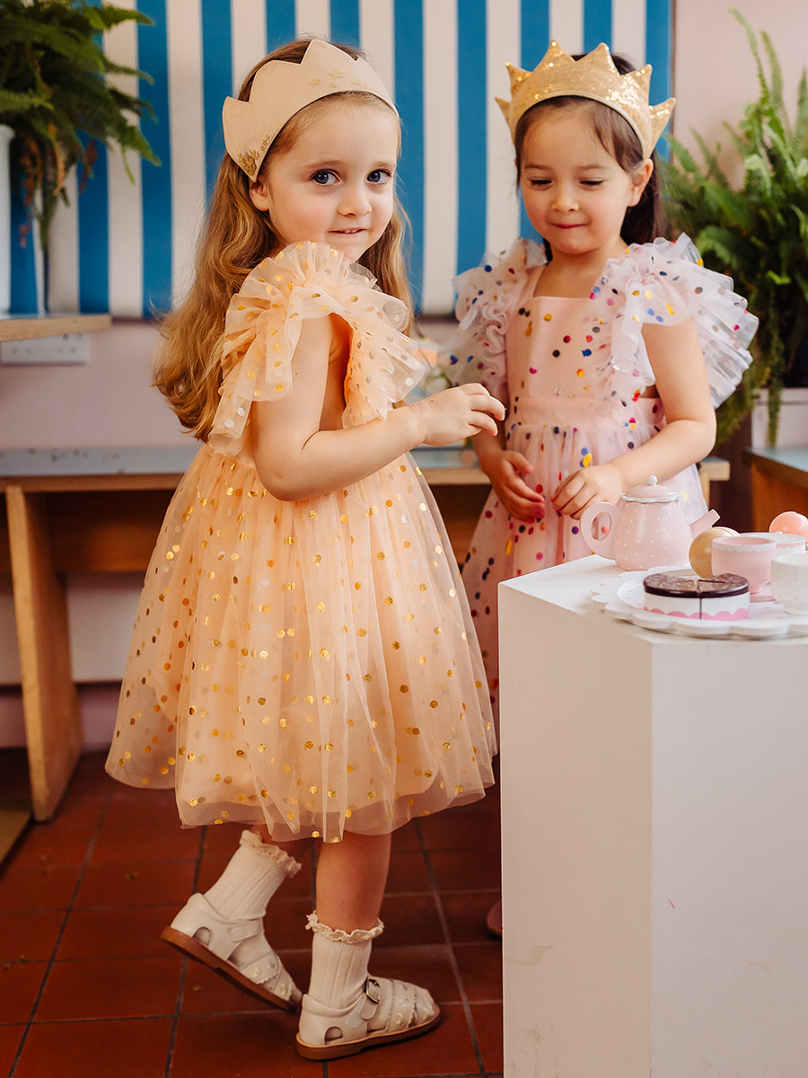 Singapore Tulle Dress Golden Polka