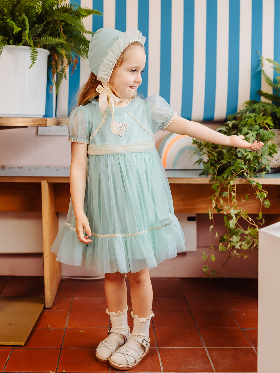 Solihull Tulle Dress, Bean Green