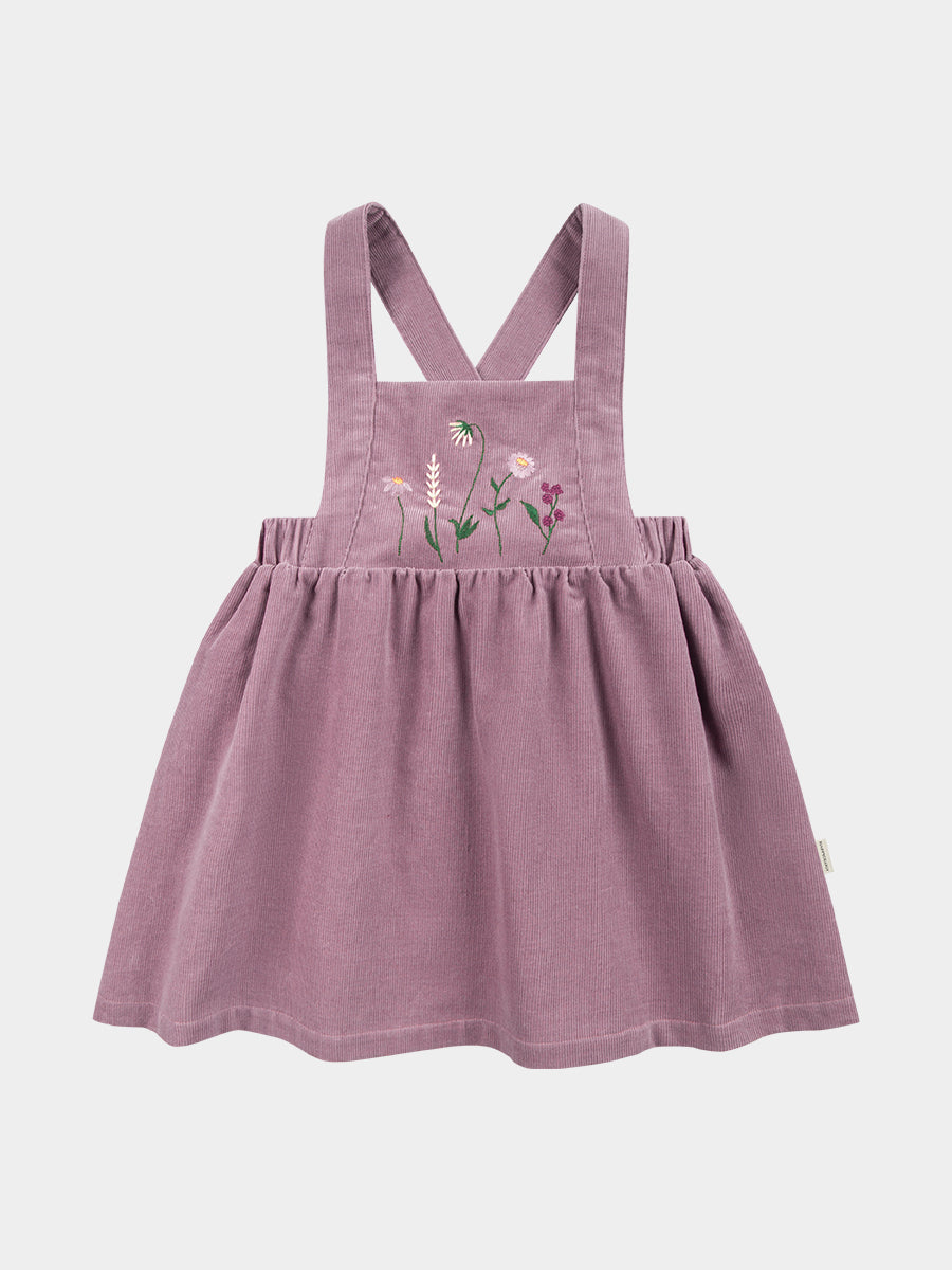 Kalmia Embroidered Corduroy Overall Dress Misty