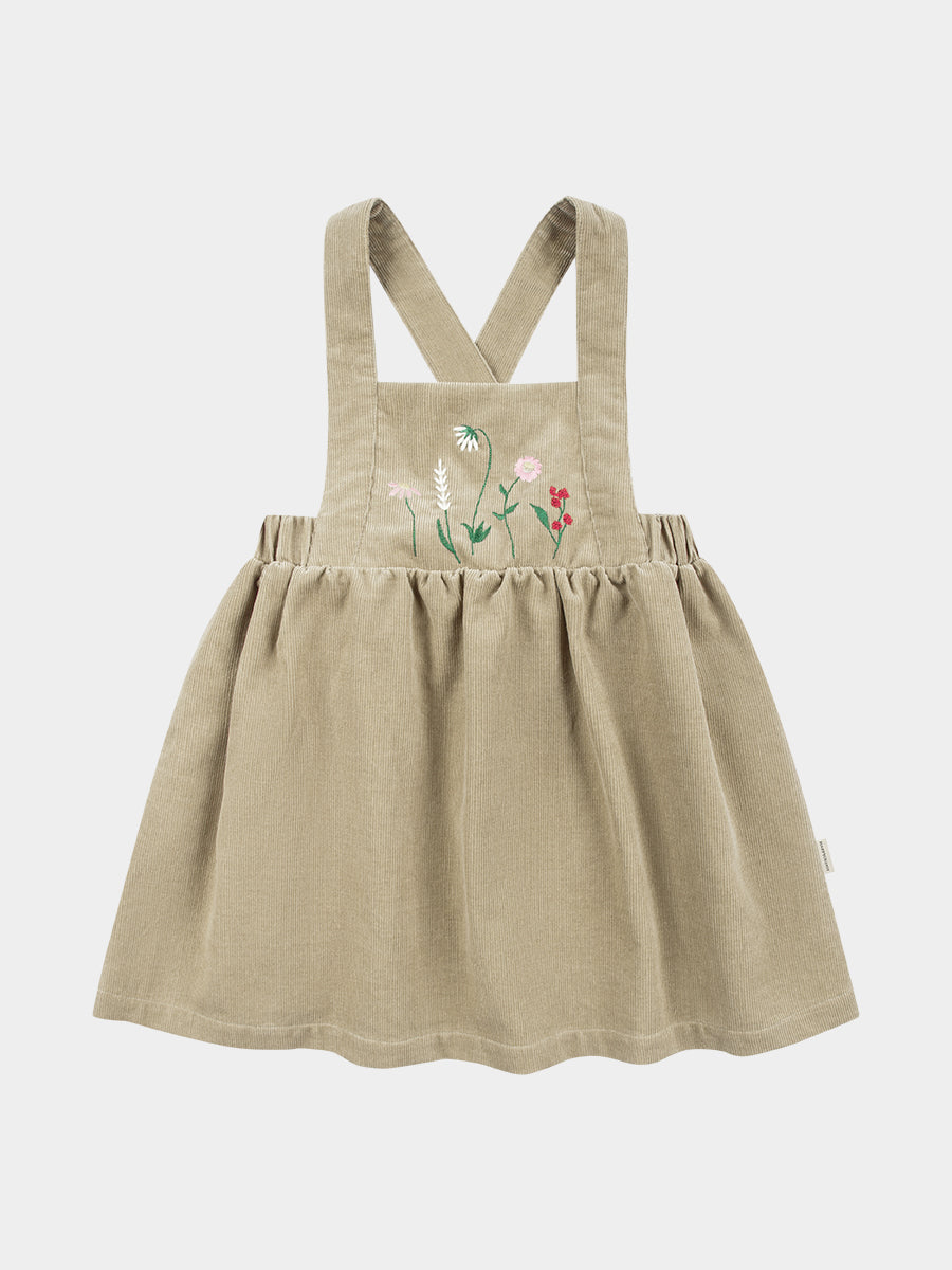 Kalmia Embroidered Corduroy Overall Dress