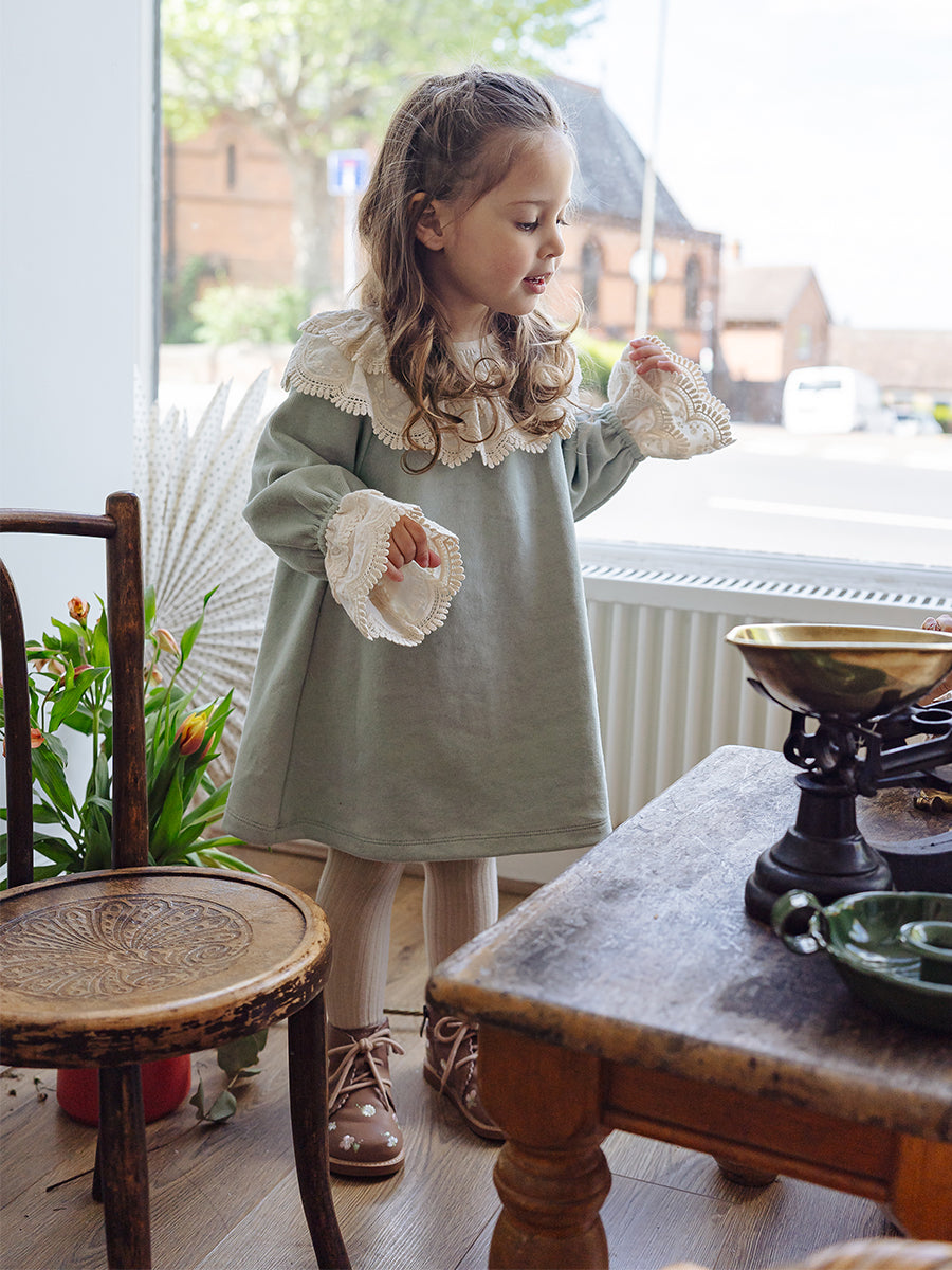 Silene Embroidery Dress Pea