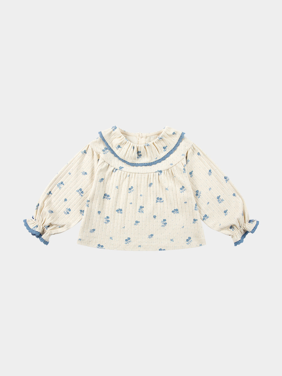 Aisha Top, Wildflower Polka, Blue