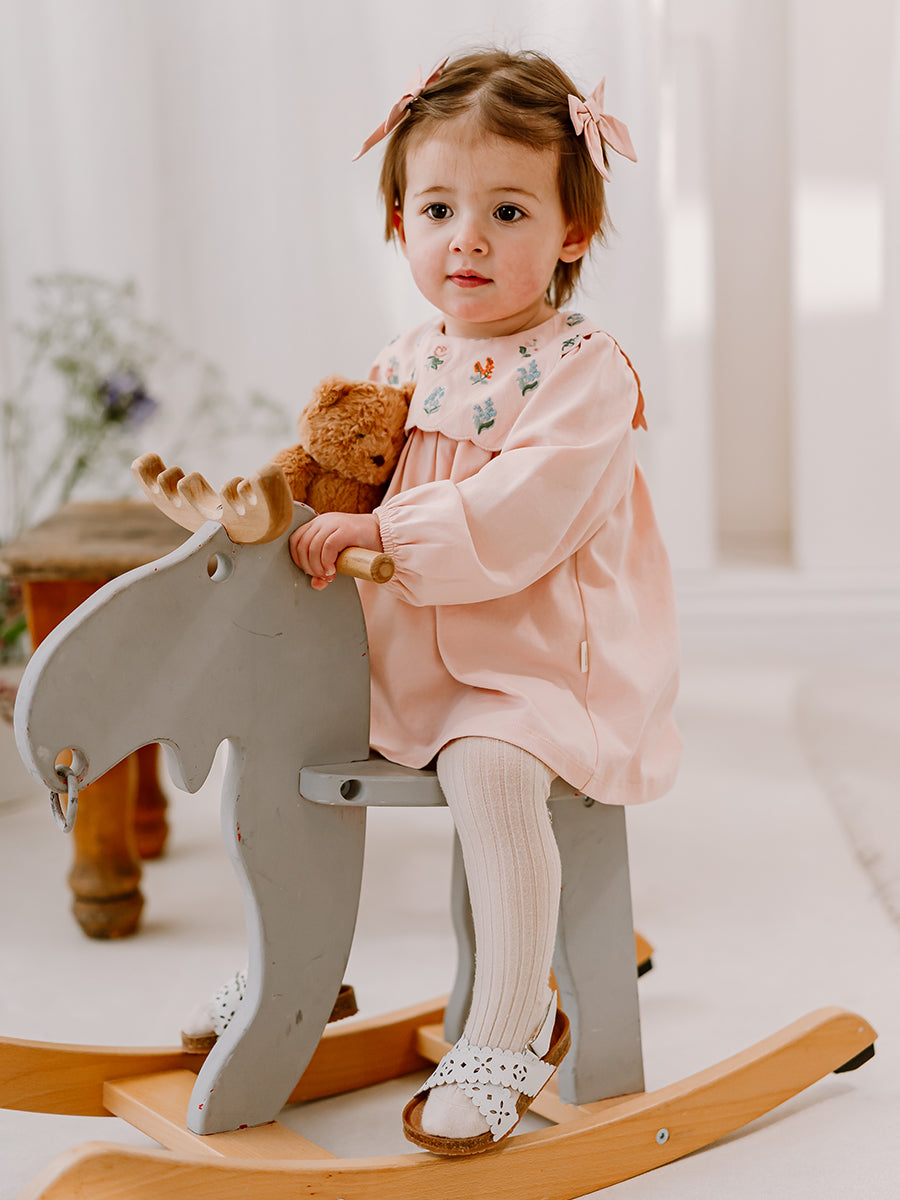 Ely Embroidered Jersey Romper Almond