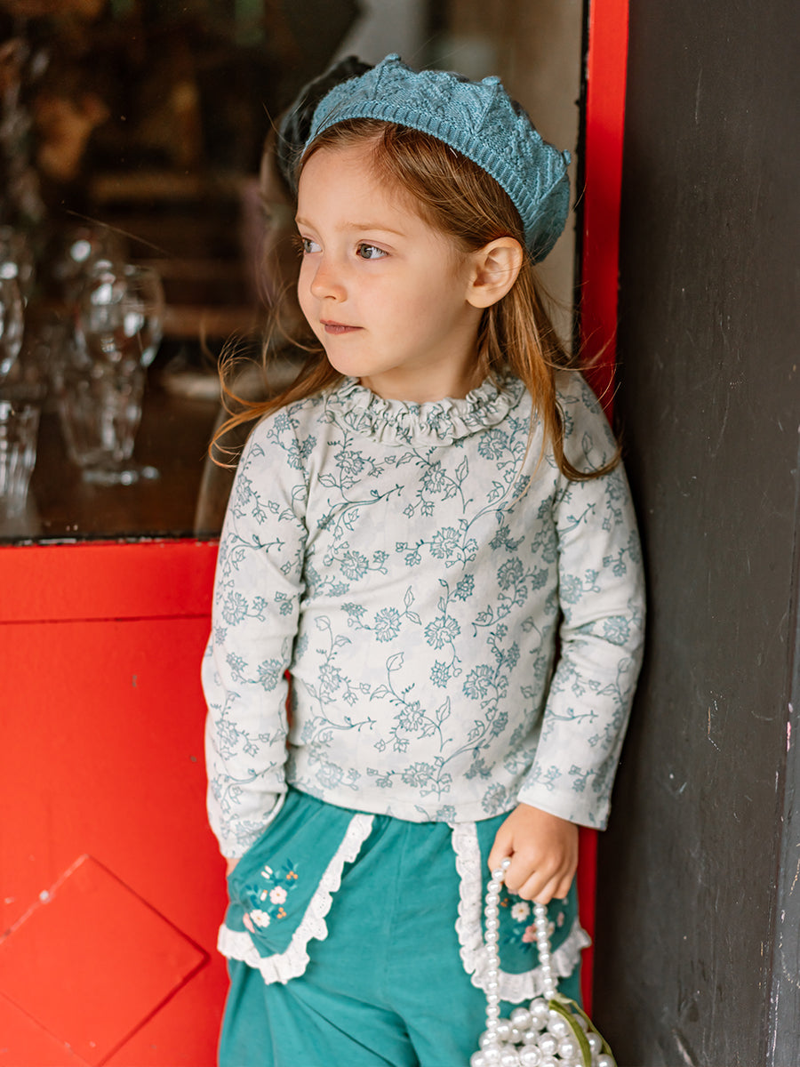 Manchester Ruffle Neck Top Vines
