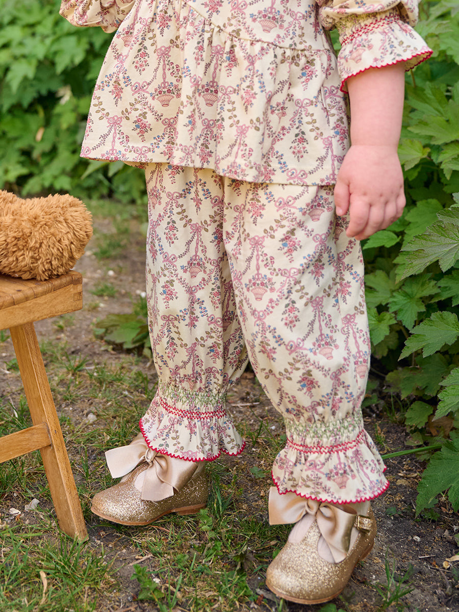 Bruges Smocked Trousers Flower Basket Rice
