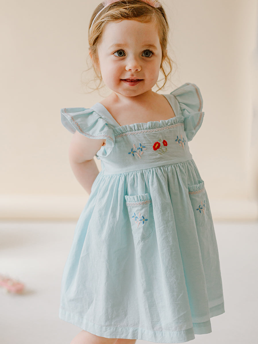 Shaftesbury Hand Embroidered Dress Soda